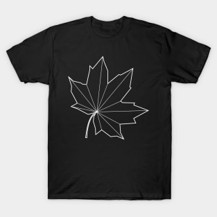 Geometric Minimal Maple Leaf - Black and White T-Shirt